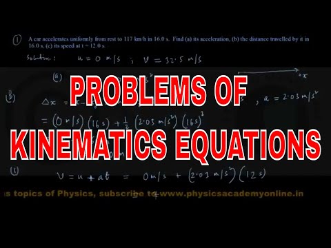PROBLEMS OF KINEMATIC EQUATIONS  Physics Academy Online